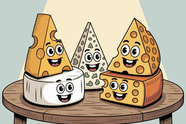 Dutch Cheese Made Backward – The Clever Riddle You Never Expected Edam cheese block with playful backward letters forming the word “Made”