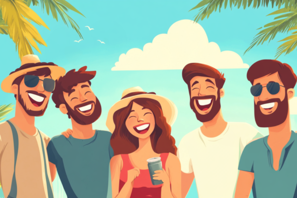 Best Jokes About Florida for Adults Palm trees, sunglasses, and a laughing emoji with Florida map in the background.